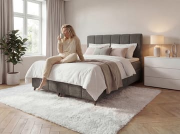 Sängpaket Kontinentalsäng Vyrosen 180x200 cm med Lyftförvaring - grå - Möbler - Säng - Kontinentalsäng