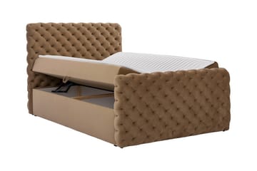 Almancil Sängram med Förvaring 120x200 cm i Sammet med Fasthetsgrad Medium - Grön - Möbler - Säng - Sängram & sängstomme