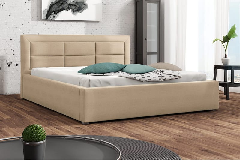 Axlunda Säng 200x200 cm Metallram - Beige - Möbler - Säng - Sängram & sängstomme