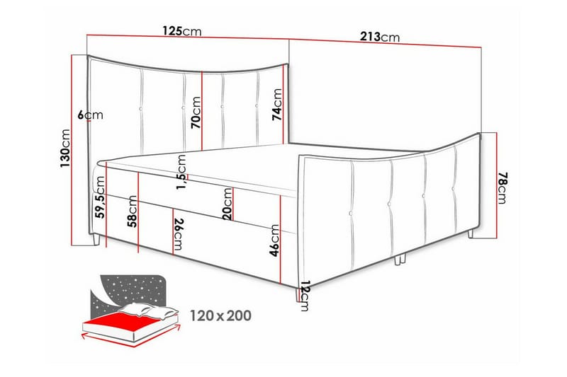 Boisdale Sängram 120x200 cm - Möbler - Säng - Sängram & sängstomme
