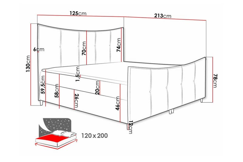 Boisdale Sängram 120x200 cm - Möbler - Säng - Sängram & sängstomme