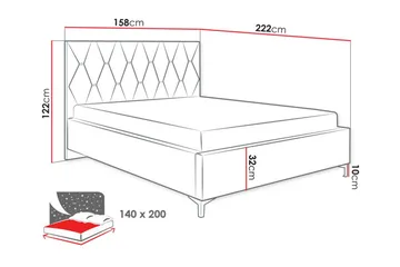Boisdale Sängram 140x200 cm - Möbler - Säng - Sängram & sängstomme