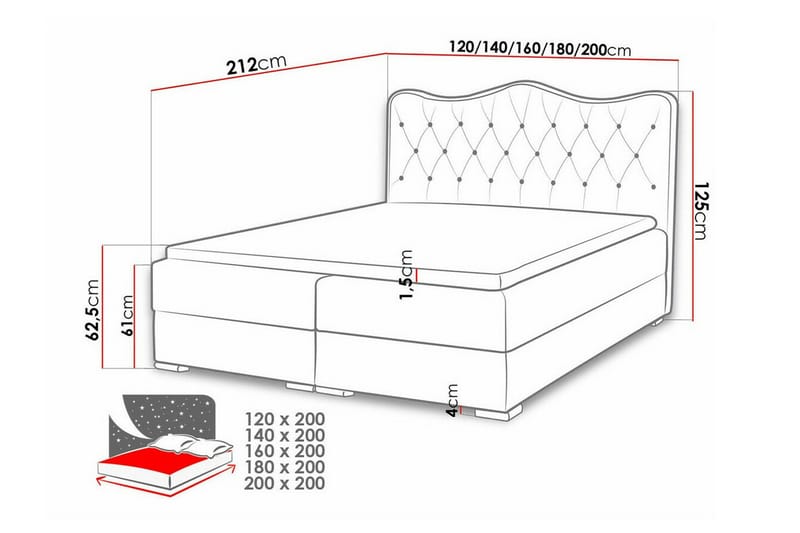 Boisdale Sängram 180x200 cm - Möbler - Säng - Sängram & sängstomme