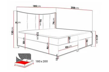 Boisdale Sängram 180x200 cm - Möbler - Säng - Sängram & sängstomme