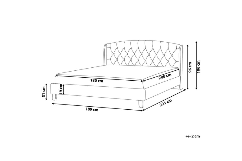 Bordeau Dubbelsäng 180 | 200 cm - Beige - Möbler - Säng - Sängram & sängstomme