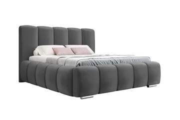 Cleaton Sängram 180x200 cm i Tyg med Förvaring och Sänggavel - Grå - Möbler - Säng - Sängram & sängstomme