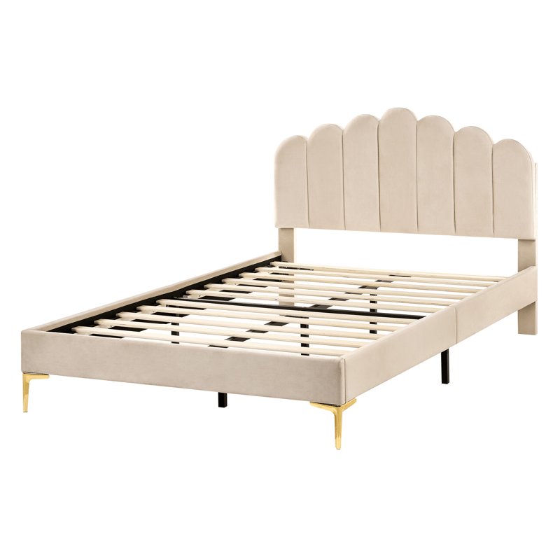 Dubbelsäng Sauvian 120x200 cm - Beige - Möbler - Säng - Sängram & sängstomme