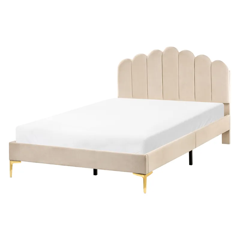 Dubbelsäng Sauvian 120x200 cm - Beige - Möbler - Säng - Sängram & sängstomme