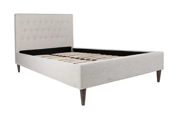 Emilia Komplett Sängpaket i Tyg med Sänggavel + Bäddmadrass - Beige - Möbler - Säng - Sängram & sängstomme