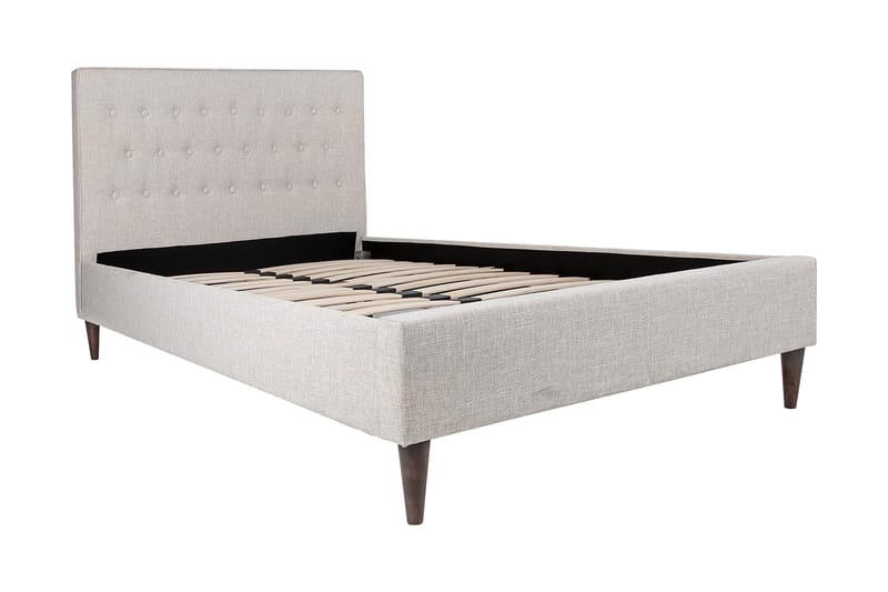 Emilia Komplett Sängpaket i Tyg med Sänggavel + Bäddmadrass - Beige - Möbler - Säng - Sängram & sängstomme
