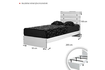 Feldene Sängram 90x200 cm - Vit - Möbler - Säng - Sängram & sängstomme