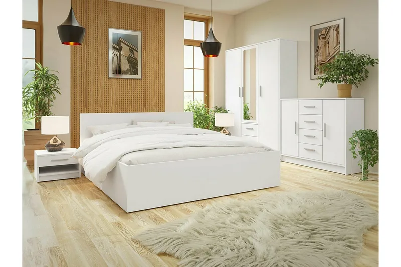 Kintore Sängram 160x200 cm - Vit - Möbler - Säng - Sängram & sängstomme