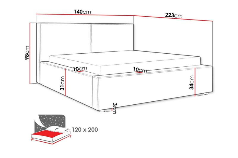 Knocklong Sängram 120x200 cm - Möbler - Säng - Sängram & sängstomme