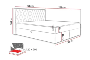 Oberting Sängram 120x200 cm - Möbler - Säng - Sängram & sängstomme