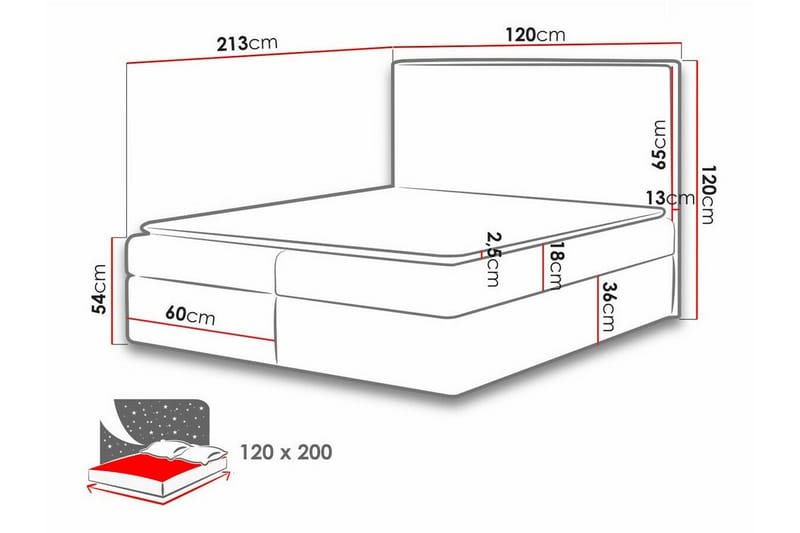 Pries Sängram 120x200 cm - Möbler - Säng - Sängram & sängstomme