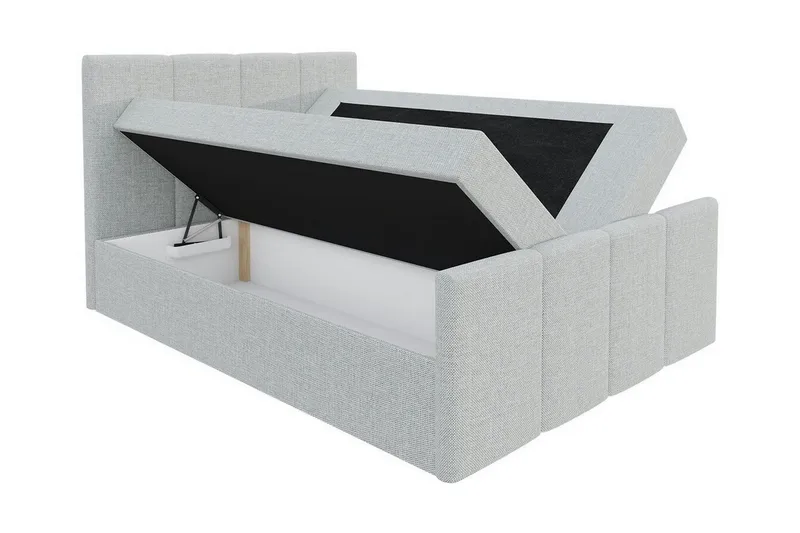 Ripon Komplett Sängpaket 120x200 cm i Tyg med Sänggavel + Bäddmadrass med Fasthetsgrad Medium - Rosa - Möbler - Säng - Sängram & sängstomme