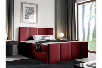 Ripon Komplett Sängpaket med Förvaring 120x200 cm i Tyg med Sänggavel + Bäddmadrass - Röd - Möbler - Säng - Sängram & sängstomme