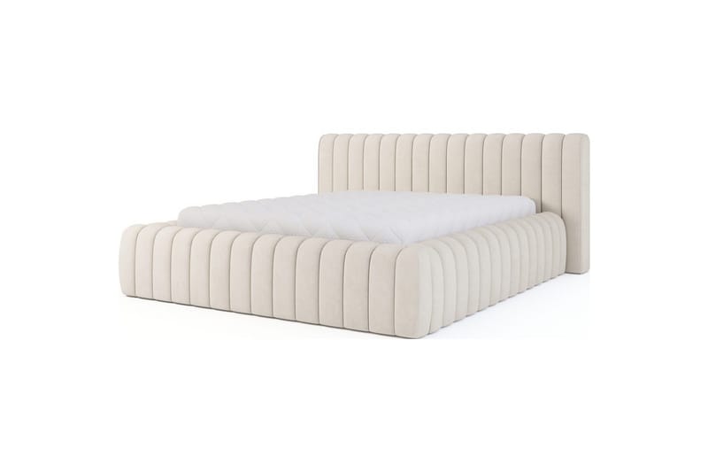 Säng med stoppning Eltap Carilla med metallram/gaslyft/förvaring, Sola 18, Beige, 140x200 cm