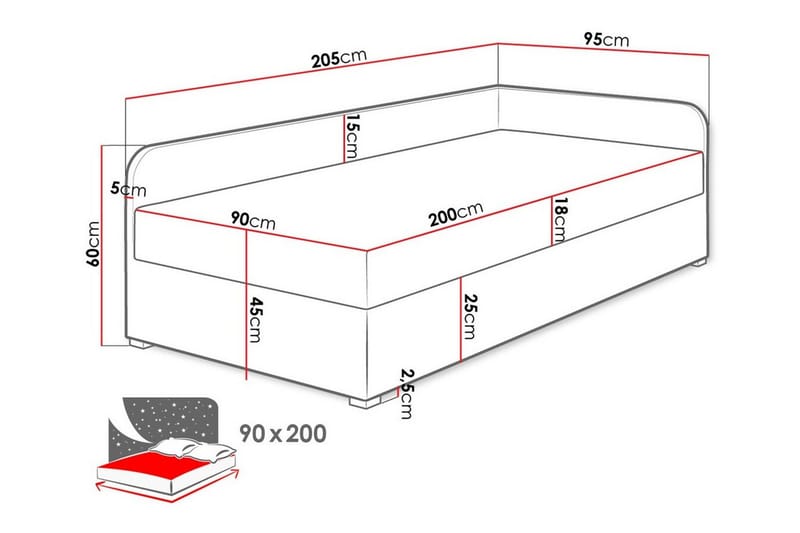 Unona Sängram 90x200 cm - Möbler - Säng - Sängram & sängstomme