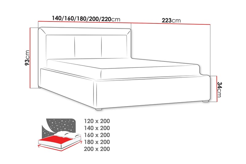 Valasco Säng 120x200 cm - Möbler - Säng - Sängram & sängstomme