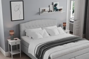 Belda Sänggavel 180 cm Svängd - Ljusgrå - Möbler - Säng - Sängtillbehör & sänggavel - Sänggavlar & huvudgavlar