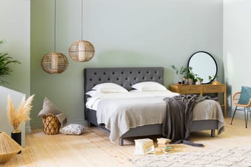 Ella Sänggavel 180 cm Djuphäftad - Grå/Sammet - Möbler - Säng - Sängtillbehör & sänggavel - Sänggavlar & huvudgavlar
