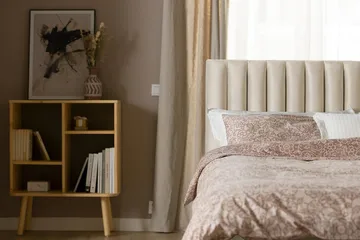 Rakel Sänggavel 120cm - Beige/Sammet - Möbler - Säng - Sängtillbehör & sänggavel - Sänggavlar & huvudgavlar