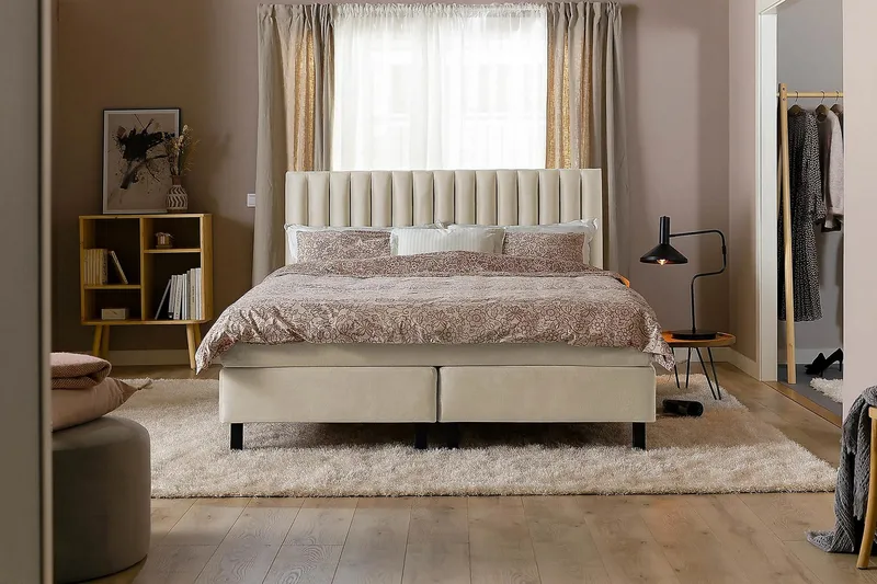 Rakel Sänggavel 180cm - Beige/Sammet - Möbler - Säng - Sängtillbehör & sänggavel - Sänggavlar & huvudgavlar