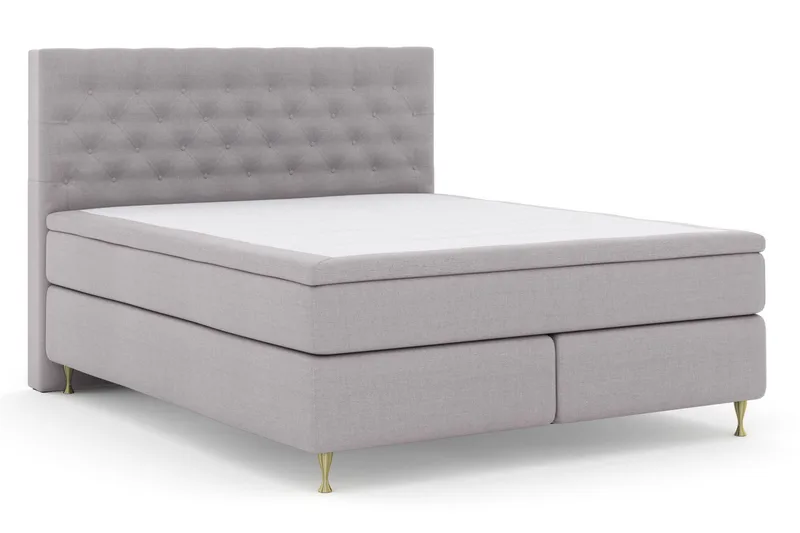Select No 4 Komplett Sängpaket 160x200 Fast/Medium - Ljusgrå/Guld - Möbler - Säng - Komplett sängpaket