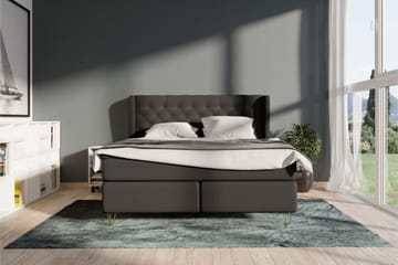 Select No 4 Komplett Sängpaket 180x200 Fast/Medium - Mörkgrå/Metall V-form - Möbler - Säng - Komplett sängpaket