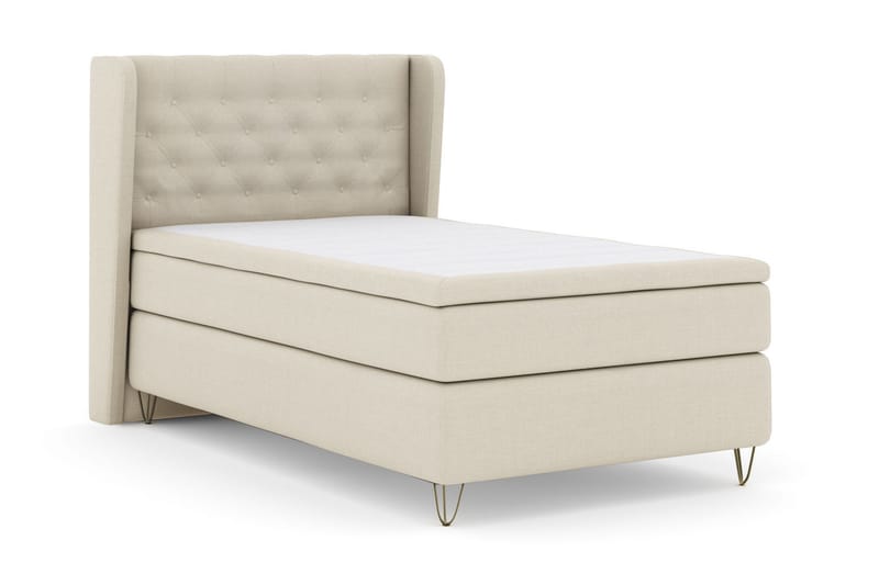 Select No 5 Komplett Sängpaket 120x200 Medium Latex - Beige/Metall V-form - Möbler - Säng - Komplett sängpaket