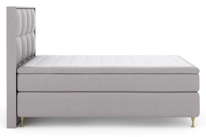 Select No 5 Komplett Sängpaket 140x200 Fast Latex - Ljusgrå/Guld - Möbler - Säng - Komplett sängpaket