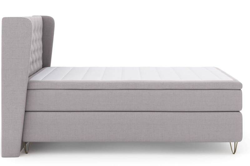 Select No 5 Komplett Sängpaket 140x200 Fast Latex - Ljusgrå/Metall V-form - Möbler - Säng - Komplett sängpaket