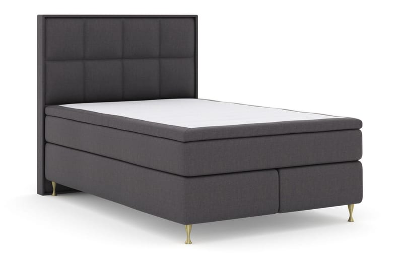 Select No 5 Komplett Sängpaket 140x200 Medium Latex - Mörkgrå/Guld - Möbler - Säng - Komplett sängpaket