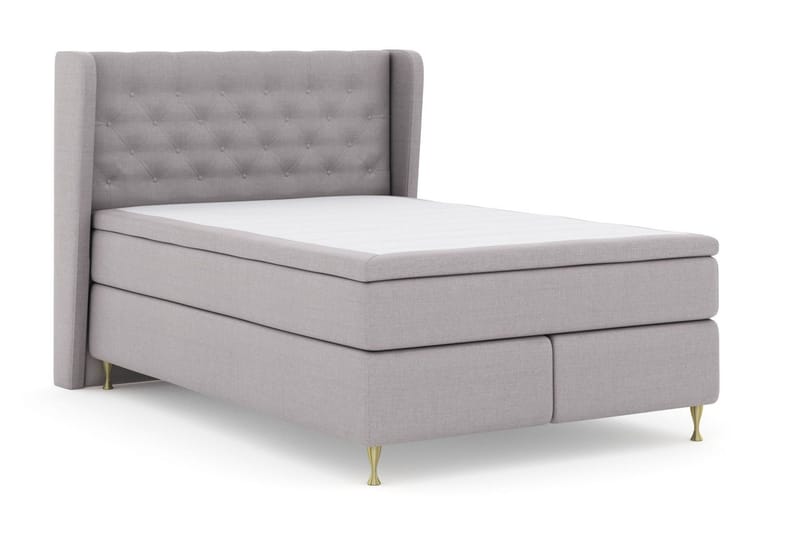 Select No 5 Komplett Sängpaket 140x200 Medium Watergel - Ljusgrå/Guld - Möbler - Säng - Komplett sängpaket