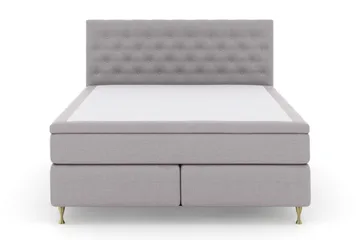 Select No 5 Komplett Sängpaket 180x200 Fast Latex - Ljusgrå/Guld - Möbler - Säng - Komplett sängpaket