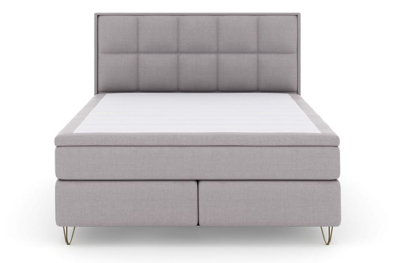 Select No 5 Komplett Sängpaket 180x200 Fast/Medium Latex - Ljusgrå/Metall V-form - Möbler - Säng - Komplett sängpaket