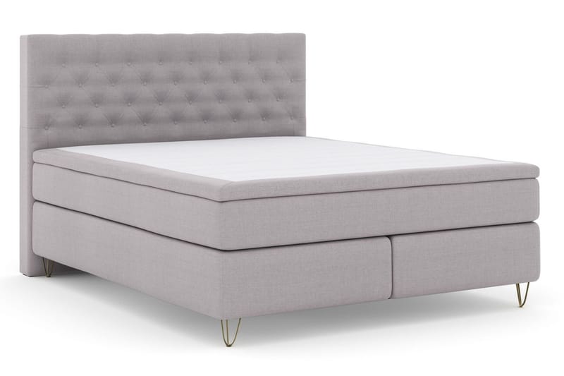 Select No 5 Komplett Sängpaket 180x200 Fast/Medium Latex - Ljusgrå/Metall V-form - Möbler - Säng - Komplett sängpaket