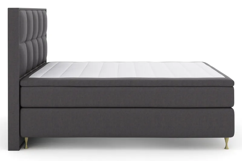 Select No 5 Komplett Sängpaket 210x210 Fast Watergel - Mörkgrå/Guld - Möbler - Säng - Komplett sängpaket