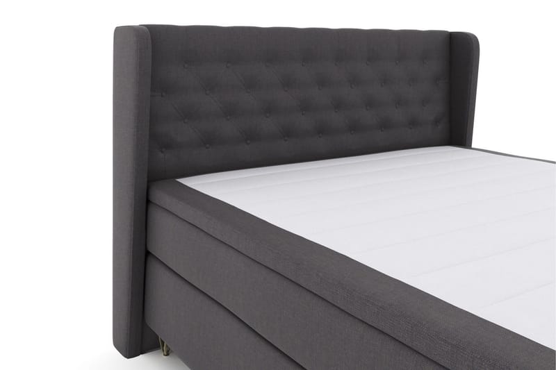 Select No 5 Komplett Sängpaket 210x210 Fast Watergel - Mörkgrå/Metall V-form - Möbler - Säng - Komplett sängpaket