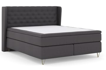 Select No 5 Komplett Sängpaket 210x210 Fast Watergel - Mörkgrå/Metall V-form - Möbler - Säng - Komplett sängpaket