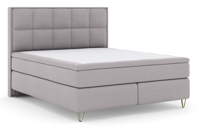 Select No 5 Komplett Sängpaket 210x210 Fast/Medium Latex - Ljusgrå/Metall V-form - Möbler - Säng - Komplett sängpaket
