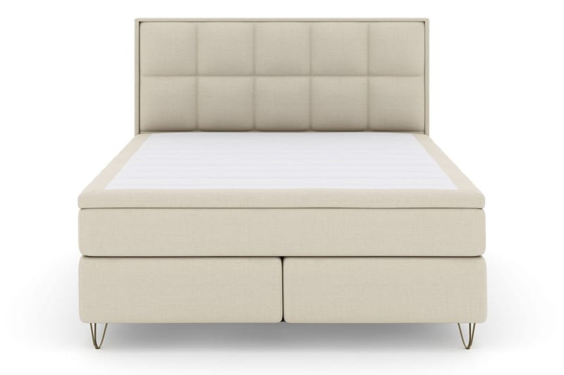 Select No 5 Komplett Sängpaket 210x210 Medium Latex - Beige/Metall V-form - Möbler - Säng - Komplett sängpaket