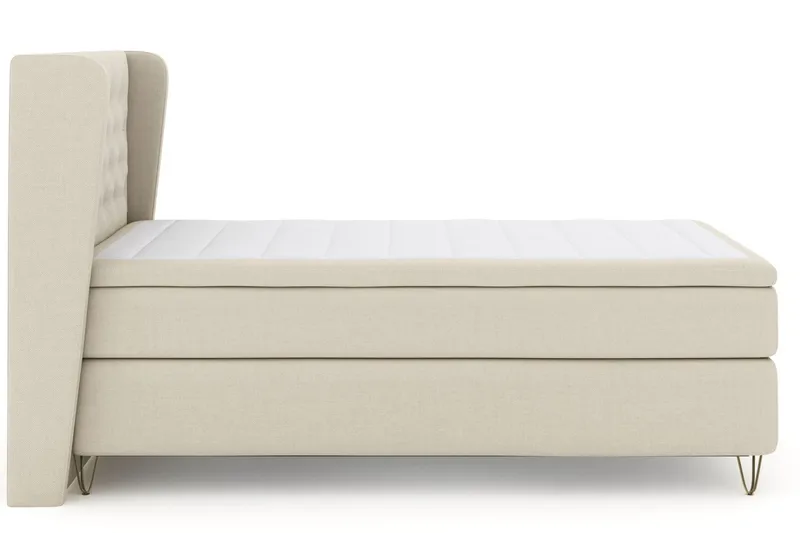 Select No 6 Komplett Sängpaket 120x200 Fast Memory/Pocket - Beige/Metall V-form - Möbler - Säng - Komplett sängpaket