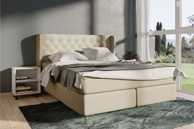 Select No 6 Komplett Sängpaket 120x200 Medium Memory/Pocket - Beige/Guld - Möbler - Säng - Komplett sängpaket