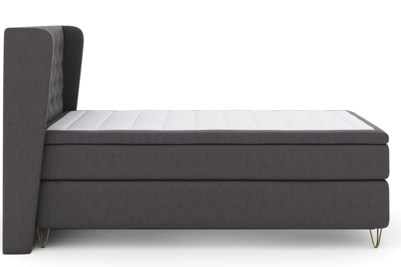 Select No 6 Komplett Sängpaket 120x200 Medium Memory/Pocket - Mörkgrå/Metall V-form - Möbler - Säng - Komplett sängpaket