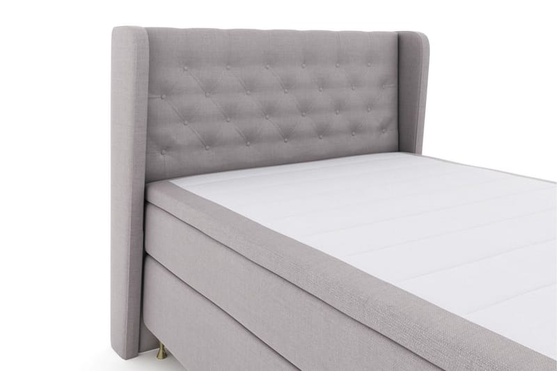 Select No 6 Komplett Sängpaket 140x200 Fast Latex/Memory - Ljusgrå/Guld - Möbler - Säng - Komplett sängpaket
