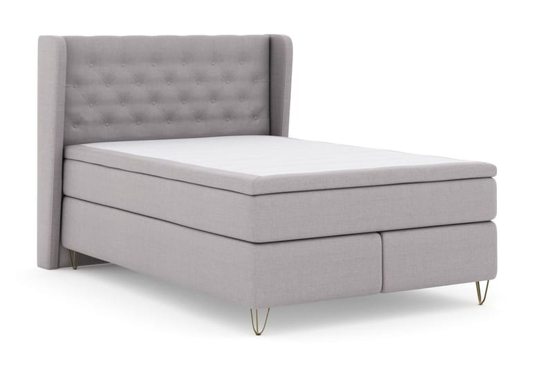 Select No 6 Komplett Sängpaket 140x200 Fast Watergel - Ljusgrå/Metall V-form - Möbler - Säng - Komplett sängpaket