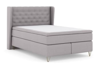 Select No 6 Komplett Sängpaket 140x200 Medium Latex/Memory - Ljusgrå/Metall V-form - Möbler - Säng - Komplett sängpaket