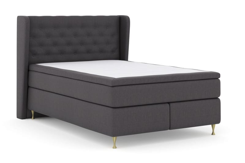 Select No 6 Komplett Sängpaket 140x200 Medium Latex/Memory - Mörkgrå/Guld - Möbler - Säng - Komplett sängpaket